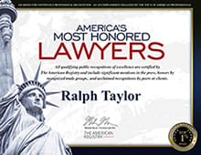 America's Most Honored Lawyers Ralph Taylor